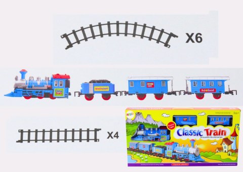 LEAN Toys Zestaw Pociąg 3 Wagony Na Baterie Tory Efekty Świetlne i Dźwiękowe