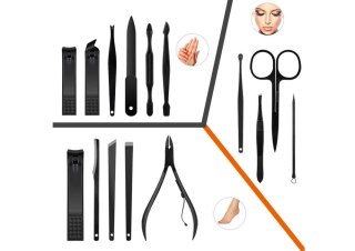 LEAN Zestaw 16 Przyborów Przybornik Do Manicure Pedicure Paznokci CążkiI Obcinacz