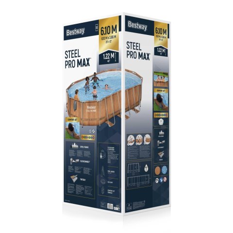 Bestway Basen Ogrodowy Stelażowy Bestway 56719 Power Steel 610 x 366 x 122 cm