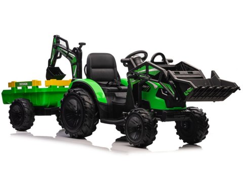 LEAN CARS Koparka Z Naczepą Na Akumulator SX2068 Zielona