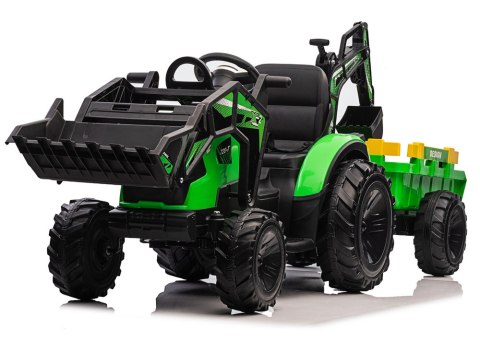 LEAN CARS Koparka Z Naczepą Na Akumulator SX2068 Zielona