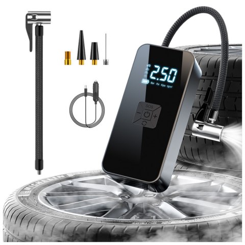 LEAN Elektryczny Mini Kompresor Przenośny Latarka LED 3 Końcówki