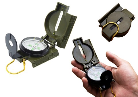 LEAN Kompas Turystyczny Busola Miarka Fluorescencyjne Wskazówki Aluminiowy