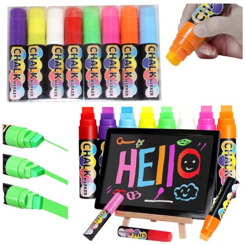 LEAN Markery Kredowe Kolorowe Wielofunkcyjne Zestaw 8szt