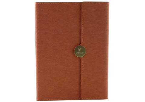 LEAN Notes Biurowy Na Magnes Notatnik A5 W Linie Z Obiciem Brązowy