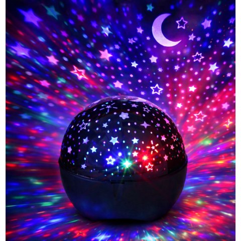 LEAN Projektor Gwiazd Lampka Nocna Głośnik 2w1 Czarny