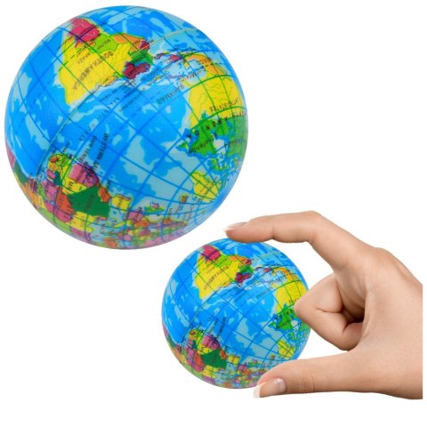 LEAN TOYS Piłeczka Antystresowa Do Ugniatania Globus Ziemia Do Ćwiczeń 6cm