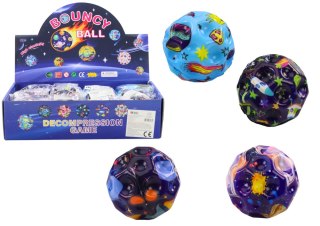 LEAN TOYS Piłeczka Do Odbijania Ugniatania z Wgłębieniami Kosmos 7cm