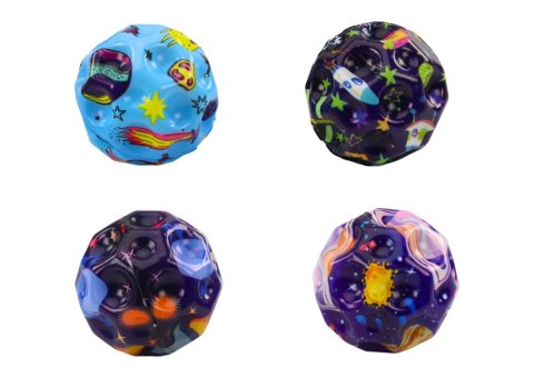 LEAN TOYS Piłeczka Do Odbijania Ugniatania z Wgłębieniami Kosmos 7cm