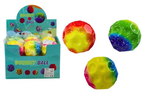 LEAN TOYS Piłeczka Świecąca Do Odbijania Ugniatania z Wgłębieniami Kolorowa 9,5cm