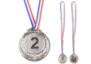 LEAN TOYS Srebrny Medal Drugie Miejsce Nagroda Trofeum Cynkowy 6,5cm