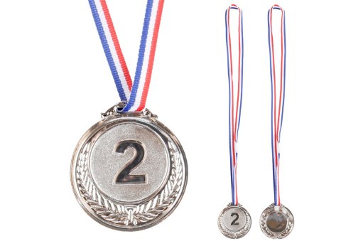 LEAN TOYS Srebrny Medal Drugie Miejsce Nagroda Trofeum Cynkowy 6,5cm