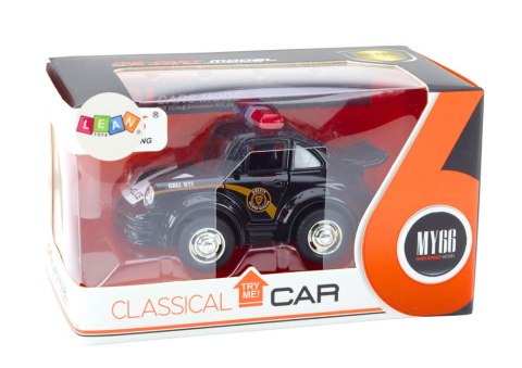 LEAN Toys Autko Policyjne Klasyczne 1:38 Napęd Światła Dźwięki Czarny