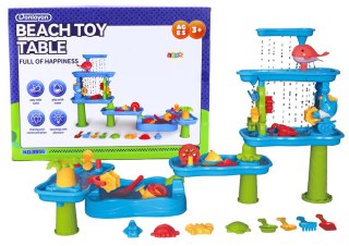 LEAN Toys Duży Interaktywny Stolik Park Wodny Do Piasku Foremki Młynki