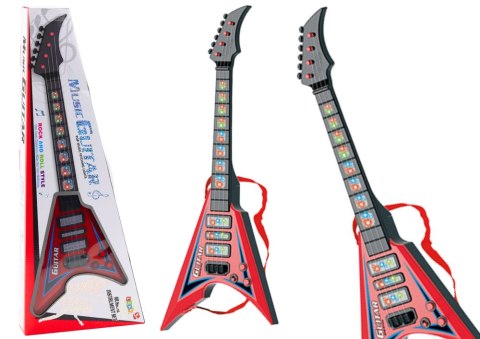 LEAN Toys Gitara Elektryczna Dla Dzieci Światła Melodie Czerwona
