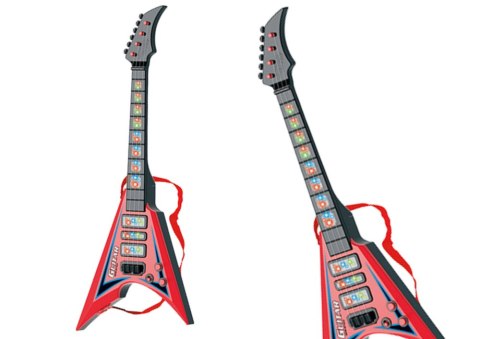 LEAN Toys Gitara Elektryczna Dla Dzieci Światła Melodie Czerwona