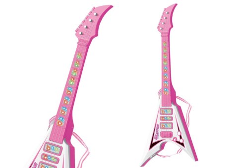 LEAN Toys Gitara Elektryczna Dla Dzieci Światła Melodie Różowa