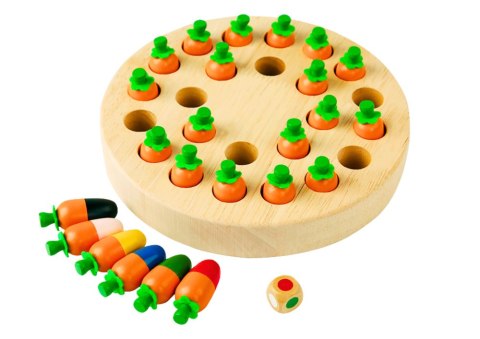 LEAN Toys Gra Pamięciowa Rodzinna Marchewki Drewniana