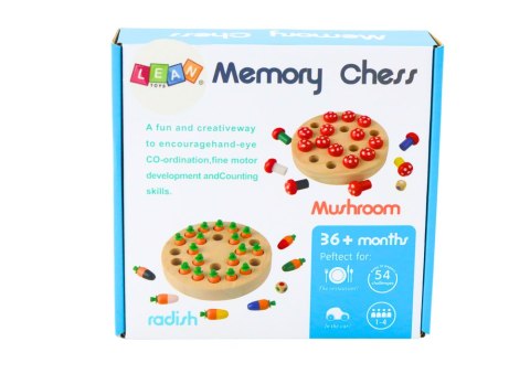 LEAN Toys Gra Pamięciowa Rodzinna Muchomory Drewniana