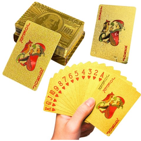 LEAN Toys Karty Do Gry Towarzyskiej Eleganckie Banknot Dolar Złote Talia 54 Karty