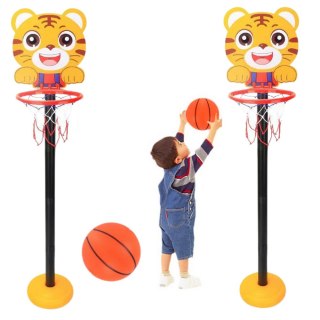 LEAN Toys Kosz Do Gry W Koszykówkę Regulowany Tygrys Żółty 110cm