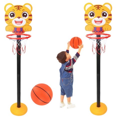 LEAN Toys Kosz Do Gry W Koszykówkę Regulowany Tygrys Żółty 110cm