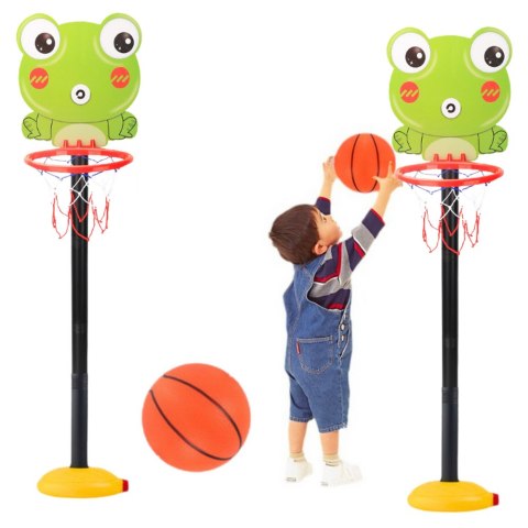 LEAN Toys Kosz Do Gry W Koszykówkę Regulowany Żaba Zielona 110cm