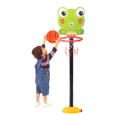 LEAN Toys Kosz Do Gry W Koszykówkę Regulowany Żaba Zielona 110cm