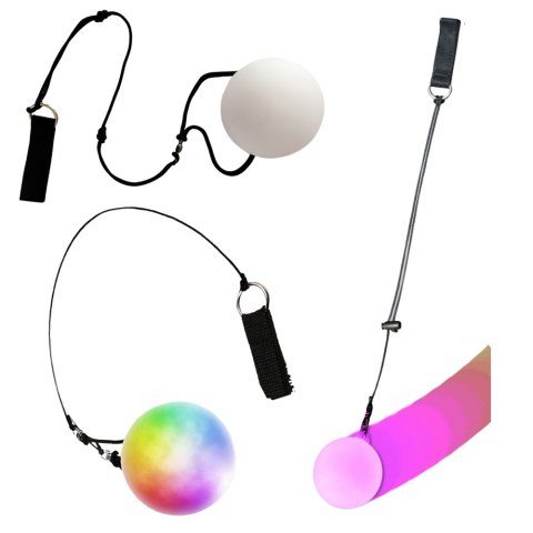 LEAN Toys Kula Do Żonglowania Światłowodowa Ledowa LED 2 Kolorowa