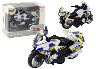 LEAN Toys Motocykl Policyjny z Napędem Frykcyjnym Na Baterie Światła Dźwięk