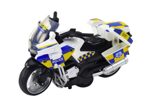 LEAN Toys Motocykl Policyjny z Napędem Frykcyjnym Na Baterie Światła Dźwięk