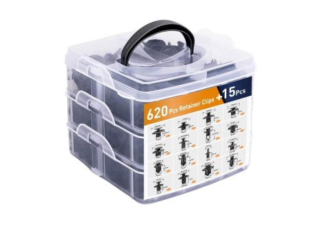 LEAN Zestaw Spinek Samochodowych W Organizerze 16 Rozmiarów PVC 620el