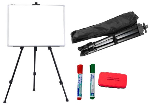 LEAN Zestaw Tablica Magnetyczna 90x60cm na Stojaku Pisaki Gąbka