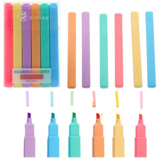 LEAN Zestaw Zakreślaczy Pisaki Flamastry Kolorowe Biurowe Szkolne 6 szt