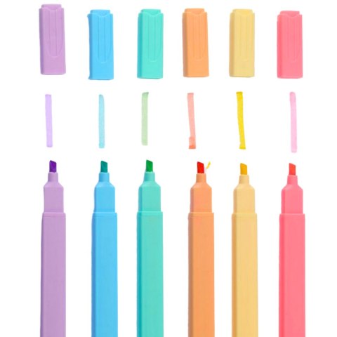 LEAN Zestaw Zakreślaczy Pisaki Flamastry Kolorowe Biurowe Szkolne 6 szt