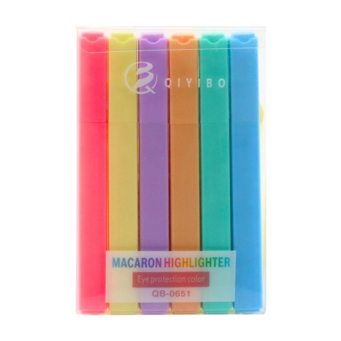 LEAN Zestaw Zakreślaczy Pisaki Flamastry Kolorowe Biurowe Szkolne 6 szt