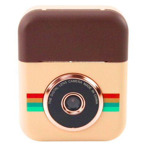 LEAN Toys Aparat Cyfrowy Dla Dzieci Z Drukarką Natychmiastowy Brązowy 3 Rolki Papieru