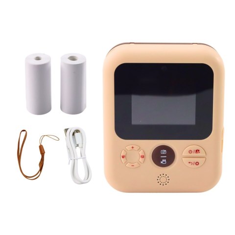 LEAN Toys Aparat Cyfrowy Dla Dzieci Z Drukarką Natychmiastowy Brązowy 3 Rolki Papieru