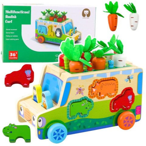LEAN Toys Auto Edukacyjne Drewniane Sorter Kształty Układanka Labirynt
