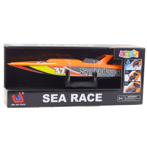 LEAN Toys Łódź Motorówka Nakręcany Mechanizm Do Wody Pomarańczowa