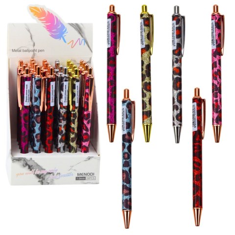 LEAN Długopis Metalowy Automatyczny Panterka Niebieski Tusz 1.0mm