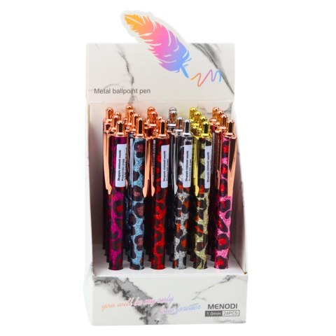 LEAN Długopis Metalowy Automatyczny Panterka Niebieski Tusz 1.0mm