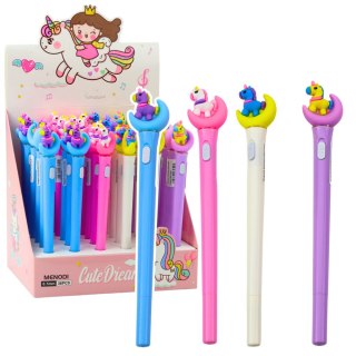 LEAN Długopis Świecący Jednorożec Na Księżycu Niebieski Tusz 0.7mm Mix