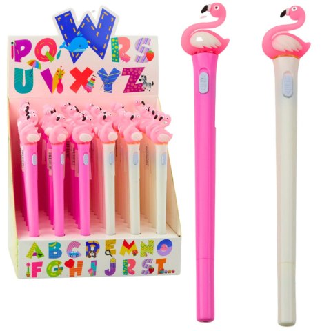 LEAN Długopis Świecący Różowy Flaming Niebieski Tusz 0.7mm Mix