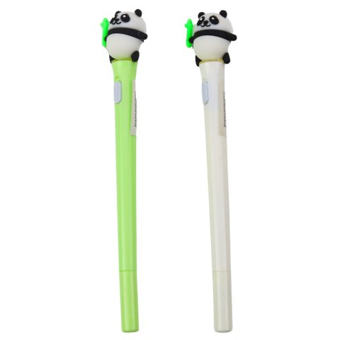 LEAN Długopis Z Pandą Świecący Niebieski Tusz Zielony Biały