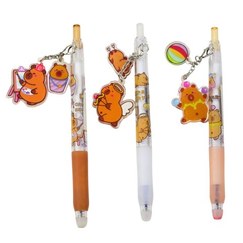 LEAN Długopis Żelowy Kapibara Brelok Niebieski Tusz 14,5cm Mix