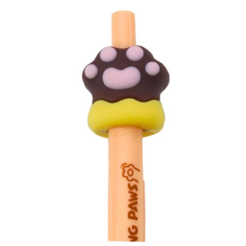 LEAN Długopis Żelowy Kocia Łapka Brązowa Niebieski Tusz 15cm 0.5mm