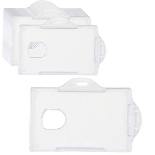 LEAN Etui Poziome Na Identyfikator Karty Twardy Plastik Przeźroczyste 10szt.