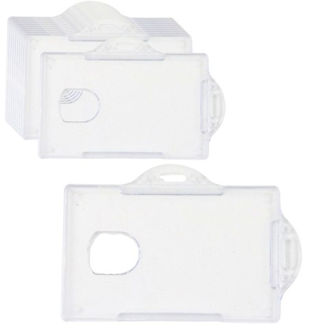 LEAN Etui Poziome Na Identyfikator Karty Twardy Plastik Przeźroczyste 10szt.