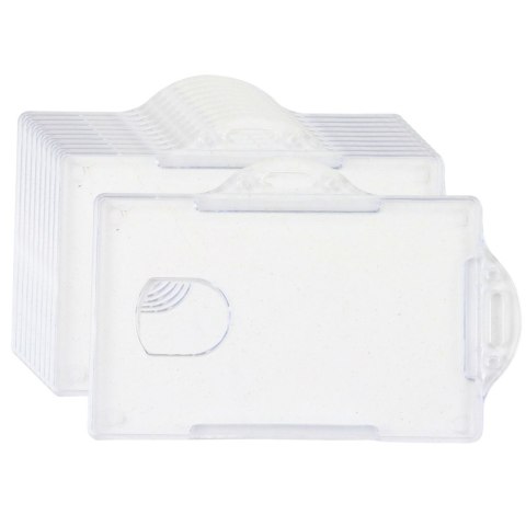 LEAN Etui Poziome Na Identyfikator Karty Twardy Plastik Przeźroczyste 10szt.